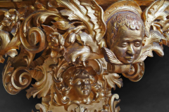 A LARGE ITALIAN ROCOCO STYLE CARVED GILT WOOD MARBLE MIRROR AND CONSOLE - 3537419