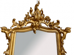 A LARGE ITALIAN ROCOCO STYLE CARVED GILT WOOD MARBLE MIRROR AND CONSOLE - 3537465