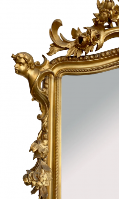 A LARGE ITALIAN ROCOCO STYLE CARVED GILT WOOD MARBLE MIRROR AND CONSOLE - 3537505