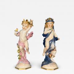 A LARGE PAIR OF MEISSEN PORCELAIN FIGURES EMBLEMATIC OF NIGHT AND DAY - 3570338