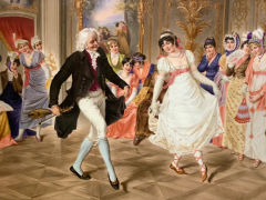 A LARGE RECTANGULAR KPM PORCELAIN PLAQUE TITLE THE DANCE LESSON - 3566647