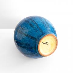 A LARGE SCALE DANISH MID CENTURY VASE WITH BLUE BLACK GLAZES  - 3413048