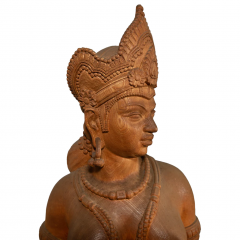 A LIFE SIZE CARVED WOOD SCULPTURE OF THE HINDU GODDESS PARVATI - 3565327