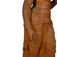 A LIFE SIZE CARVED WOOD SCULPTURE OF THE HINDU GODDESS PARVATI - 3565341