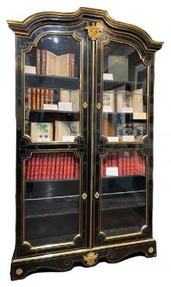 A LOUIS XIV ORMOLU MOUNTED AND BRASS INLAID EBONIZED BOOKCASE - 2708543