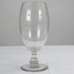 A Large Aesthetic Movement Celery Glass Vase Hand Blown Hand Engraved - 4188820