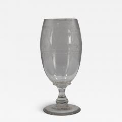 A Large Aesthetic Movement Celery Glass Vase Hand Blown Hand Engraved - 4234569