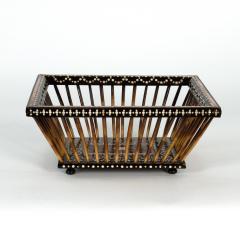 A Large Anglo Indian Porcupine Quill And Ebony Basket Circa 1880  - 3093469