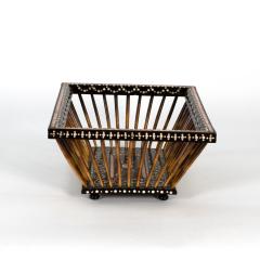 A Large Anglo Indian Porcupine Quill And Ebony Basket Circa 1880  - 3093471