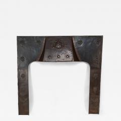 A Large Arts Crafts Copper Fire Insert with a Lion in a Shield Crest - 4234570