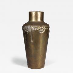 A Large Austrian Secessionist Hand Formed Brass Vase - 4204120