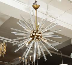 A Large Brass and Crystal Sputnik Chandelier - 3012981