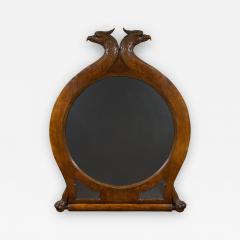 A Large Carved Oak Mirror Surmounted By Addorsed Eagle Heads - 1308767