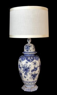 A Large Dutch Blue and White Delft Ginger Jar Now Mounted as a Lamp - 681721