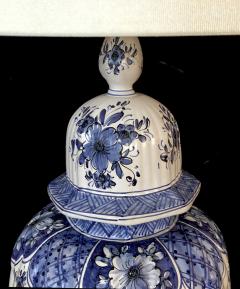 A Large Dutch Blue and White Delft Ginger Jar Now Mounted as a Lamp - 681730