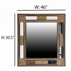 A Large Dutch ebonized wood and brass mirror C 1890  - 4076269