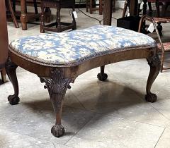 A Large English George II Walnut Bench with Carved Legs - 3480803