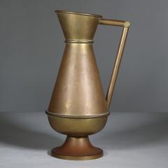 A Large Gothic Revival Heavy Brass Jug with a Simple Angular Form Handle - 4188837
