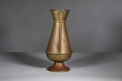 A Large Gothic Revival Heavy Brass Jug with a Simple Angular Form Handle - 4188838