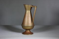 A Large Gothic Revival Heavy Brass Jug with a Simple Angular Form Handle - 4188839