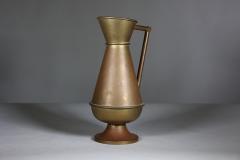 A Large Gothic Revival Heavy Brass Jug with a Simple Angular Form Handle - 4188840