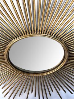 A Large Italian 1960s Gilt Metal Convex Mirror - 3337686