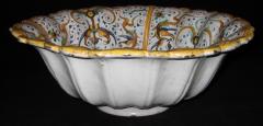 A Large Lobed Earthenware Bowl with Grotesque Decorations - 154737