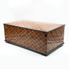 A Large Marquetry Box With A Slightly Domed Top French Circa 1860 1870  - 2177055