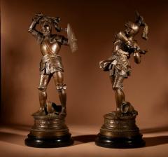A Large Pair Of Knights In Full Armour Still With The Original Bases - 3264736