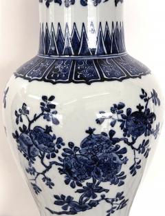 A Large Pair of Chinese Blue and White Baluster form Vases now as Lamps - 3473372