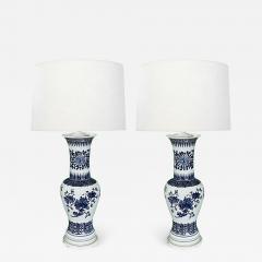 A Large Pair of Chinese Blue and White Baluster form Vases now as Lamps - 3475858