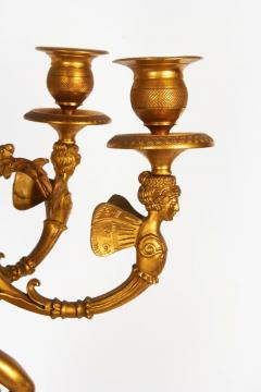 A Large Pair of French Empire style Gilt Bronze Five Light Candelabra Lamps - 831924