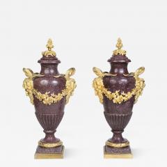 A Large Pair of French Ormolu Mounted Porphyry Vases - 3373571