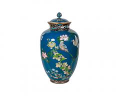 A Large Pair of Japanese Cloisonne Enamel Blue Ground Vases and Covers Meiji - 2898921