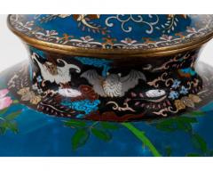 A Large Pair of Japanese Cloisonne Enamel Blue Ground Vases and Covers Meiji - 2898930