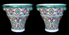 A Large Pair of Moroccan Conical Form Double Handled Pots - 431367