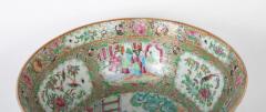 A Large Rose Medallion Punch Bowl with Rare Painted Panels - 2679604