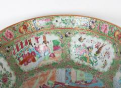 A Large Rose Medallion Punch Bowl with Rare Painted Panels - 2679625