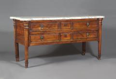 A Large Solid Walnut Late Louis XVI Commode With Original White Marble Top - 1829374
