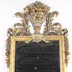 A Large Southern Italian Silvered Giltwood Mirror early 19th C  - 4330958