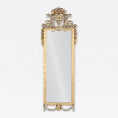 A Large Southern Italian Silvered Giltwood Mirror early 19th C  - 4332502