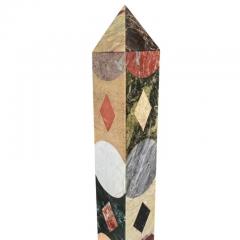 A Large Vintage Pair of Grand Tour Style Marble Inlaid Obelisks 1970 - 3914897