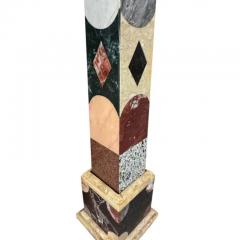 A Large Vintage Pair of Grand Tour Style Marble Inlaid Obelisks 1970 - 3914898