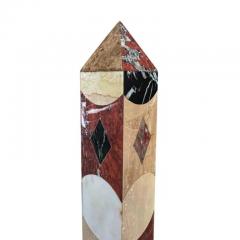 A Large Vintage Pair of Grand Tour Style Marble Inlaid Obelisks 1970 - 3914904