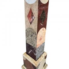 A Large Vintage Pair of Grand Tour Style Marble Inlaid Obelisks 1970 - 3914906