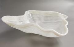 A Large White Shaped Onyx Bowl Or Centerpiece - 4203955