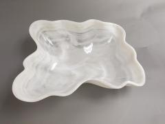 A Large White Shaped Onyx Bowl Or Centerpiece - 4203967