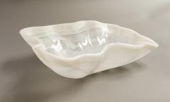 A Large White Shaped Onyx Bowl Or Centerpiece - 4203973