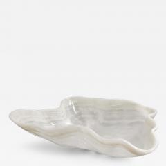 A Large White Shaped Onyx Bowl Or Centerpiece - 4204305