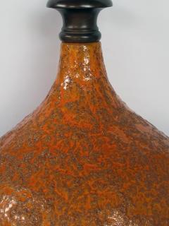 A Large and Iconic American Burnt Orange Crater Glazed Lamp - 426852